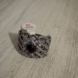 NWT Bomb Party Bragging On You Black Onyx CZ Sz10 RBP6650